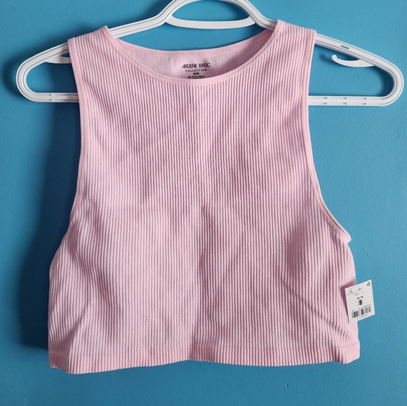 NWT Ardene Light Pink High Neck Crop Tank Top - Picture 4 of 8